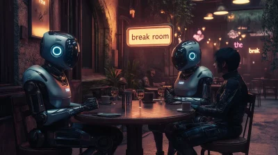 Futuristic Cafe Interaction