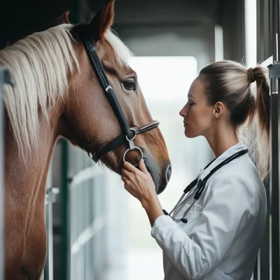 Veterinarian Assessing Horse Health