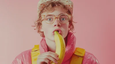 Weird Person Eating a Banana