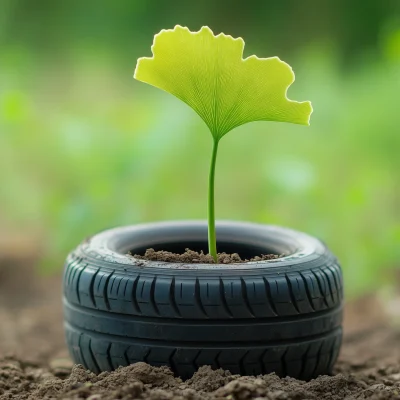 Ginkgo Tree in Tire