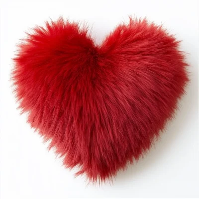 Fluffy Heart on White