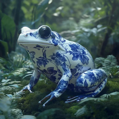 Mechanical Frog in Rainforest