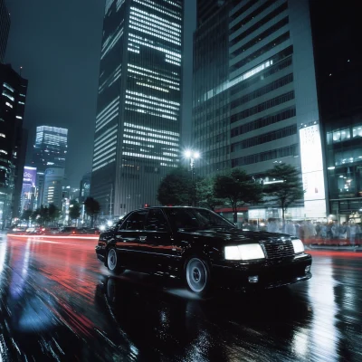 Toyota Mark II at Night in Tokyo