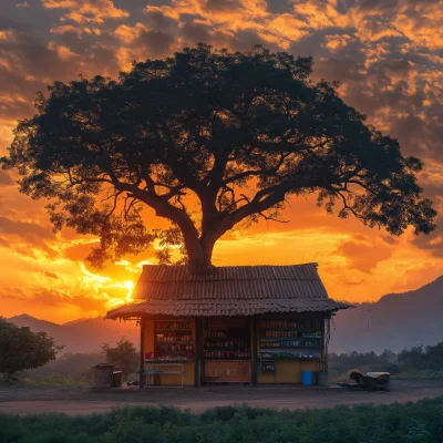 Poultry Shop Under a Tree