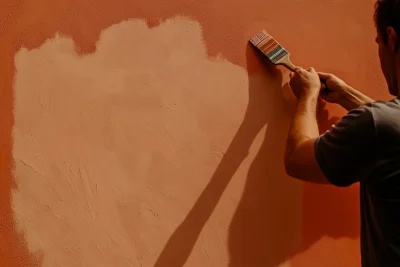 Man Painting a Peach