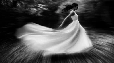 Stunning Black and White Motion Blur Portrait