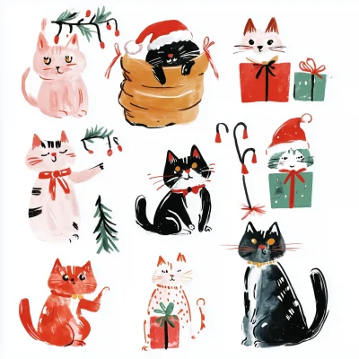 Festive Cats at Christmas Party