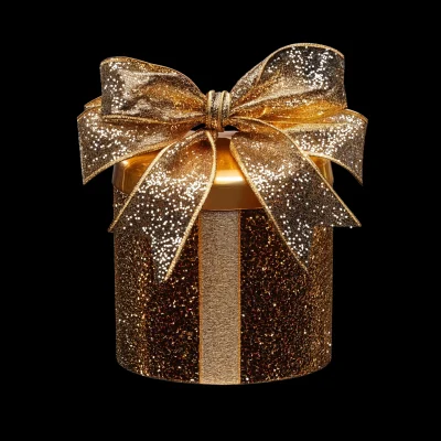 Golden Gift with Bow