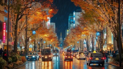 Nighttime in Japan City