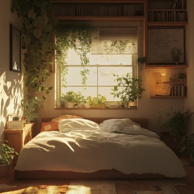 Cozy Bed in Lofi Style