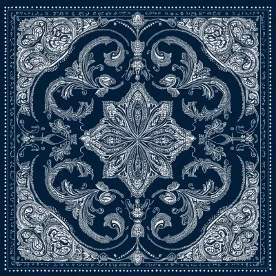 Navy Blue Paisley Bandana Pattern