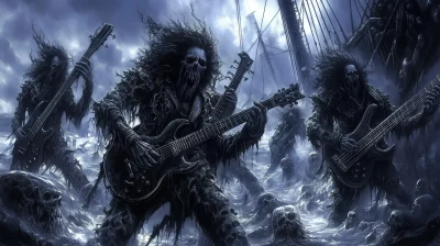 Gothic Rock Band at Sea