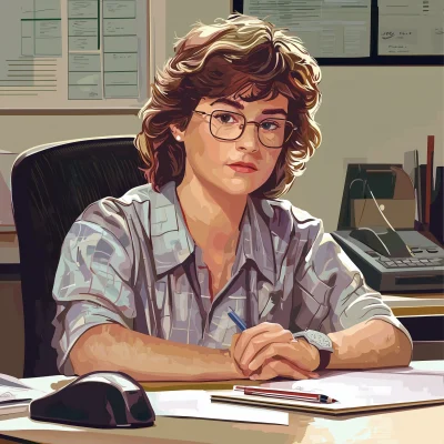 80s Office Worker Portrait