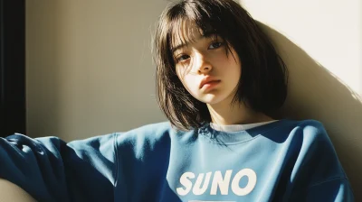 Japanese Girl in Sweatshirt