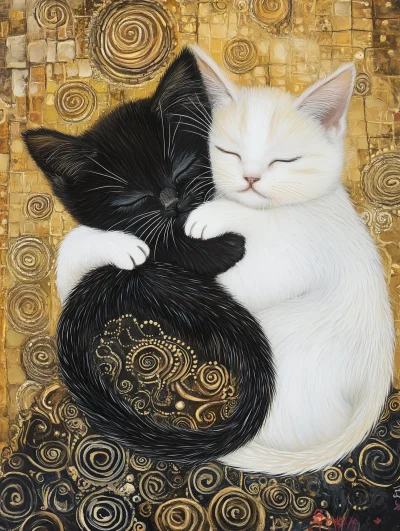 Kittens in Klimt Style