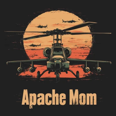 Retro Apache Helicopter