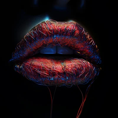 Hyper Realistic 3D Render of Female Lips