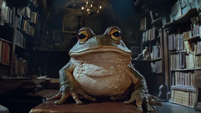 Fantasy Frog in Wizard’s Study