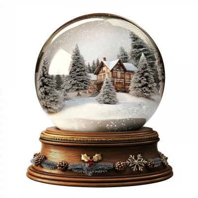 Snow Globe with Christmas Decor