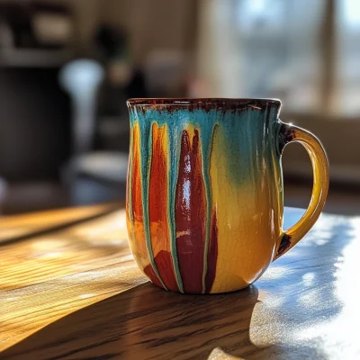 Colorful Handmade Pottery Mug