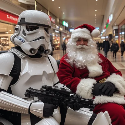 Santa and Stormtrooper Photo