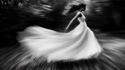 Stunning Black and White Motion Blur Portrait