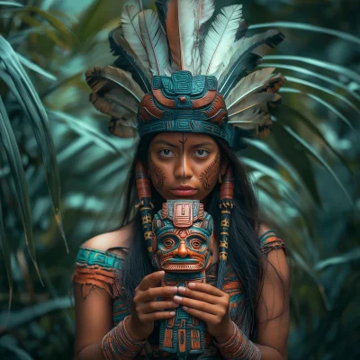 Mayan Girl with Totem