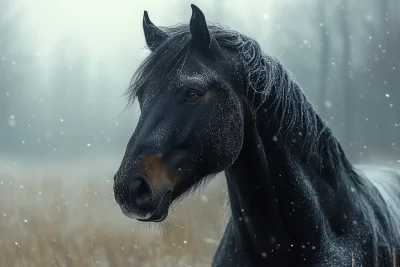 Arabian Stallion in Snow