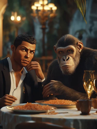 Ronaldo and Ape Dining