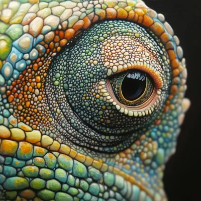 Close-up Chameleon Eye