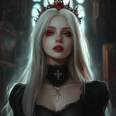 Gothic Portrait of a Vampire Girl