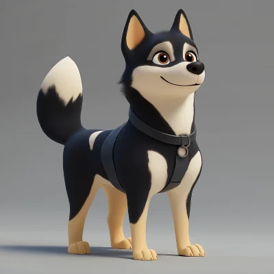 Pixar Style Husky Pitbull Mix