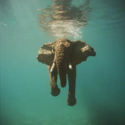 Surreal Elephant Underwater