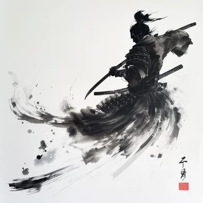 Samurai in Ink Armor