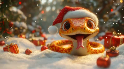 Playful Christmas Snake