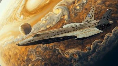 NASA Spaceship Near Jupiter