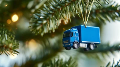 Blue UK Lorry Truck Ornament