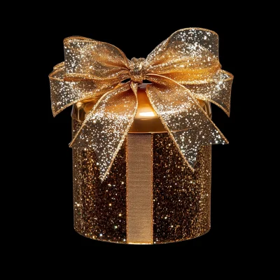 Golden Gift with Ribbon