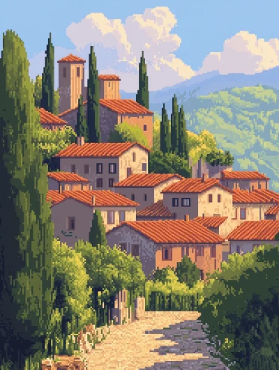 Tuscany in Pixel Art