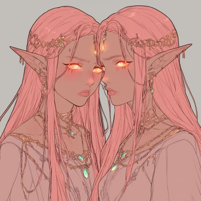 Twin Elven Women Concept Art