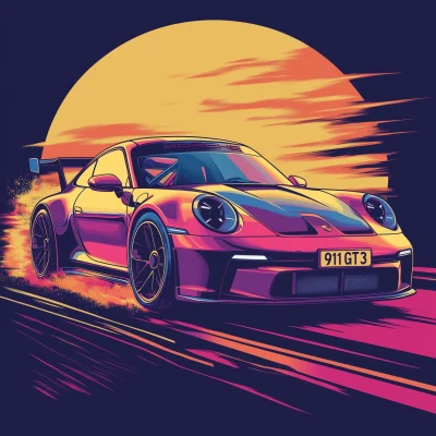 Modern Porsche 911 GT3 in 80s Style