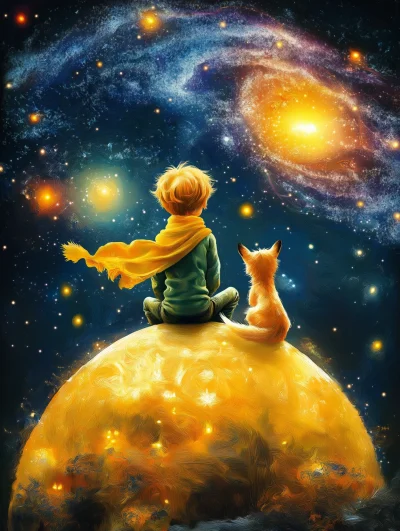 The Little Prince on a Glowing Planet