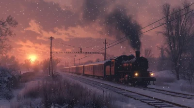 Winter Steam Locomotive