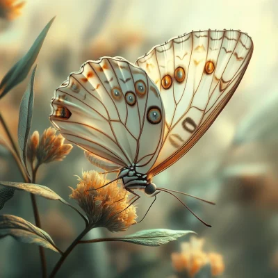 Realistic Butterfly on Flower