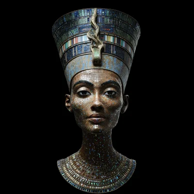 Queen Nefertiti in Swarovski Crystals