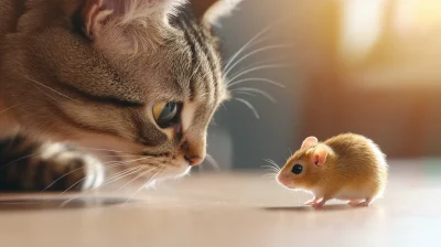 Cat and Gerbil Playtime