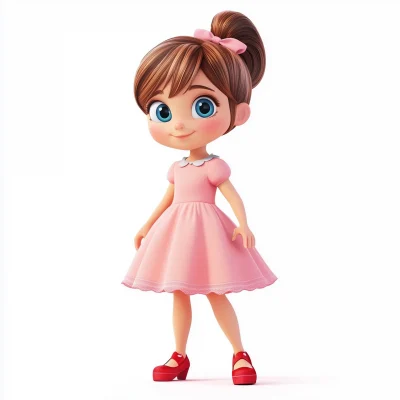 Cute 3D Pixar Girl