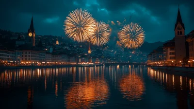 Spectacular Fireworks in Zurich