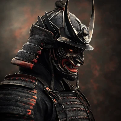 Samurai with Demon Mask