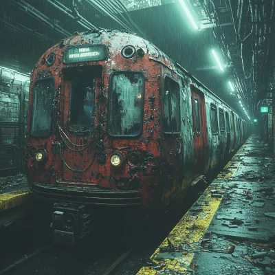 Abandoned Cyberpunk Train Station